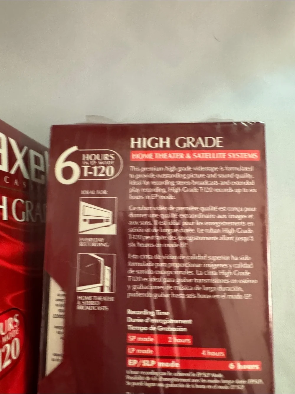 Maxell High Grade T-120 VHS Tape - 5 Sealed Tapes